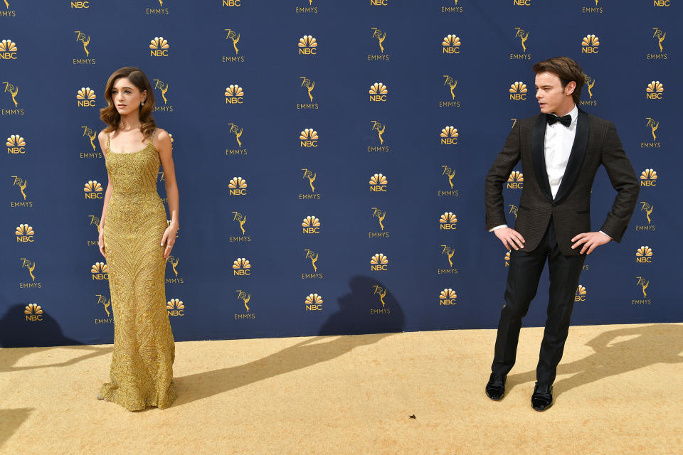 Natalia Dyer and Charlie Heaton at the 70th Primetime Emmy Awards on Sept. 17.