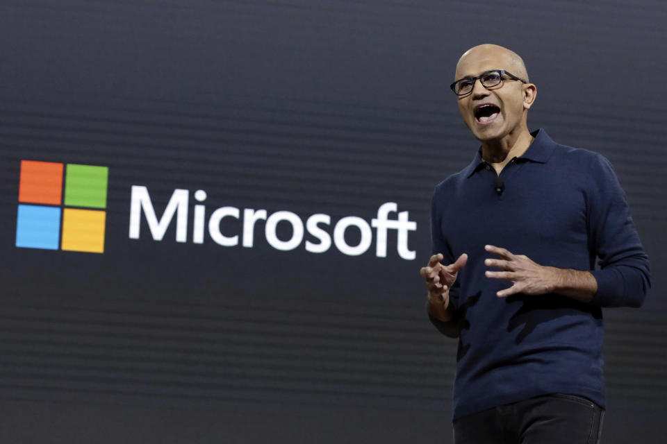 Microsoft CEO Satya Nadella AP Photo/Richard Drew)