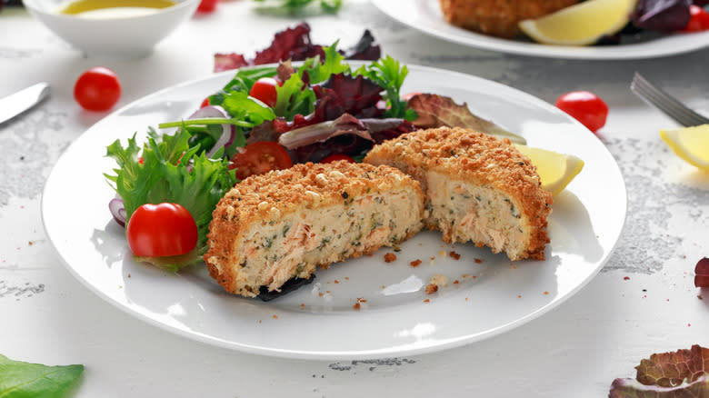 Interior of a dense crab cake