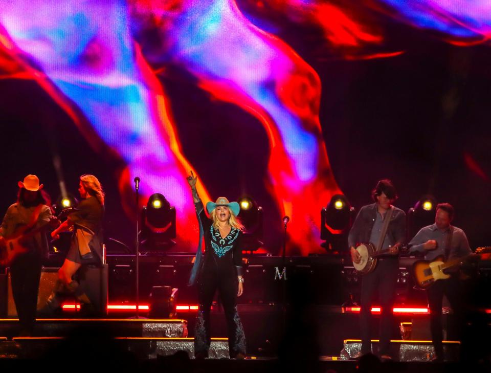 Miranda Lambert performs her headlining set on the Mane Stage during Stagecoach country music festival in Indio, Calif., Saturday, April 27, 2024.