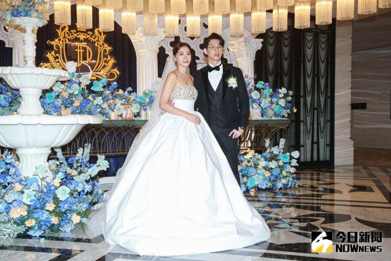 ▲王思平（左）今天在文華東方酒店補辦婚禮。（圖／記者葉政勳攝 , 2022.09.17）