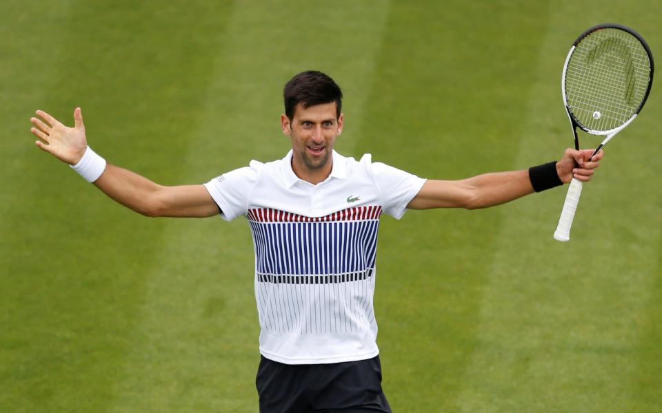 Novak Djokovic was in good spirits during his win over Vasek Pospisil - Action Images via Reuters