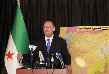 Syrian National Coalition spokesman Khaled Saleh speaks during a news conference in Istanbul September 3, 2013. REUTERS/Osman Orsal