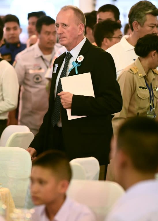 British diver Vernon Unsworth attends a thanksgiving reception in Bangkok on September 6, 2018 for the successful rescue by Thai and foreign volunteers of 12 boys and their coach from a flooded cave