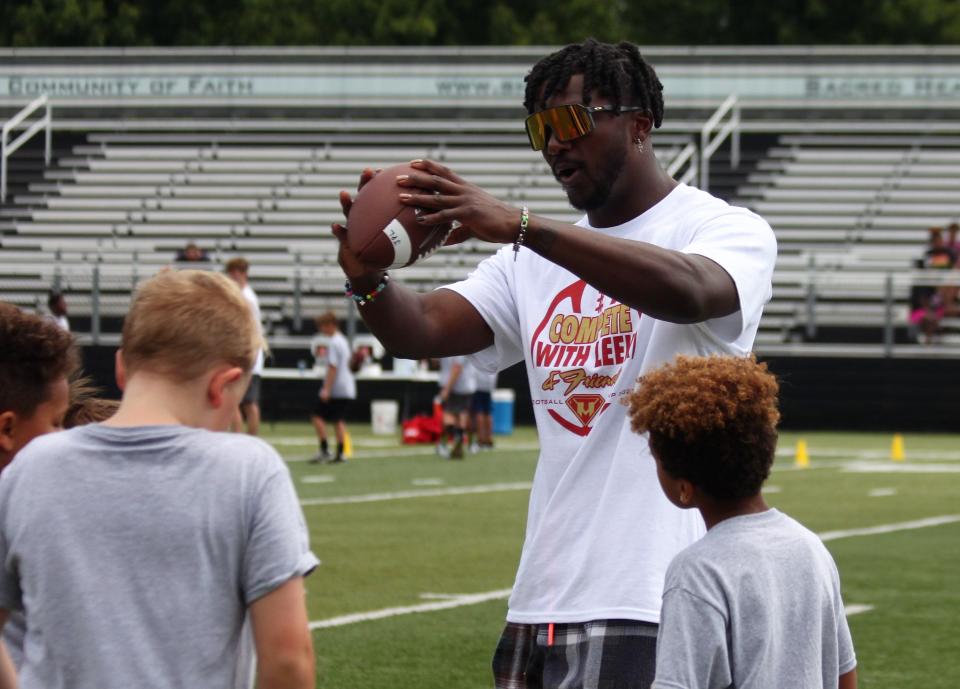 San Francisco 49ers receiver and Sacred Heart-Griffin graduate Malik Turner returned to Ken Leonard Field for the second annual Leek & Friends Football Camp on Saturday, July 9, 2022.