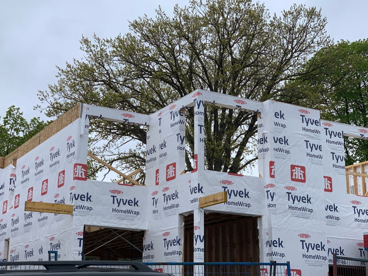 An infill development is built in Ottawa's desirable Westboro neighbourhood in May 2021. (Kate Porter/CBC - image credit)