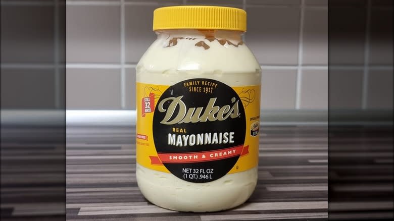 Duke's mayo on a counter