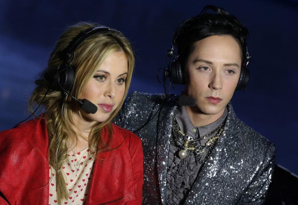 Tara Lipinski and Johnny Weir in Sochi in 2014