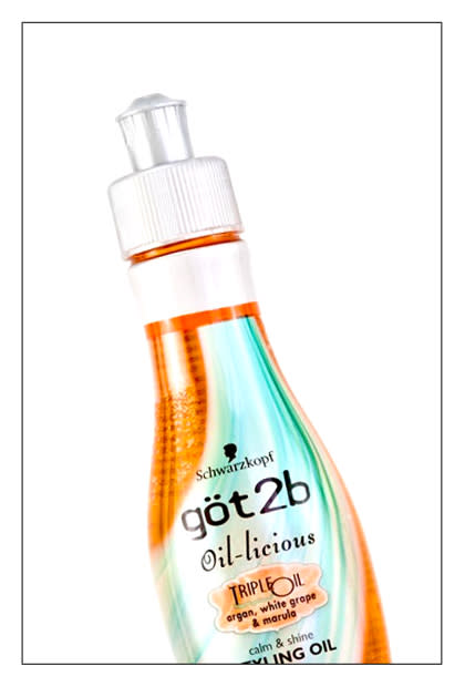 <div class="caption-credit"> Photo by: TotalBeauty.com</div><div class="caption-title">Got2b Oil-Licious Styling Oil, $5.99</div>If frizz and static are your main concerns this time of year, you'll love this oil. It's a blend of argan, Marula, and white grape seed, and it can be used on damp or dry hair. We suggest rubbing a few drops between your palms after you heat style, and smoothing it over flyaways and ends. Your hair will look great even <i>after</i> you pull off your wool hat.