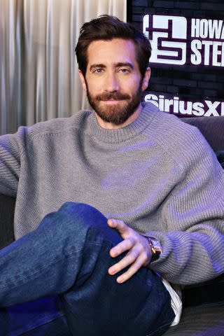 <p>Cindy Ord/Getty</p> Jake Gyllenhaal at SiriusXM Studios on March 20, 2024 in New York City.