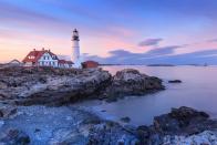 <p><strong>Portland Head Lighthouse </strong></p><p>Enjoy a day along the water in Cape Elizabeth along the shores of Fort Williams Park. The <a href="https://portlandheadlight.com/" rel="nofollow noopener" target="_blank" data-ylk="slk:Portland Head Lighthouse;elm:context_link;itc:0;sec:content-canvas" class="link ">Portland Head Lighthouse</a>, now a landmark, dates back to 1776 when the Town of Cape Elizabeth posted eight soldiers at the lighthouse to warn citizens of incoming British attacks.</p>