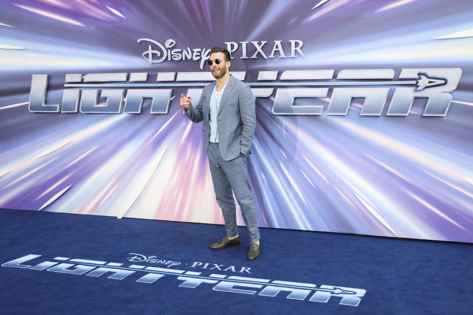 Chris Evans poses for photographers upon arrival for the premiere of the film 'Lightyear' in London, Monday, June 13, 2022. (Photo by Vianney Le Caer/Invision/AP)