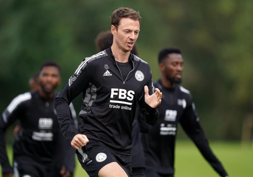 Jonny Evans in training for Leicester (Mike Egerton/PA) (PA Wire)