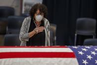 <p>Supreme Court Justice Sonia Sotomayor placed her hand over her heart while standing over Lewis's casket. </p>