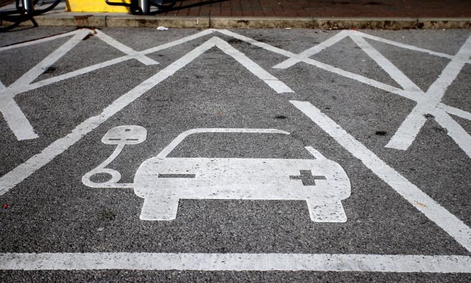 an electric car charging point