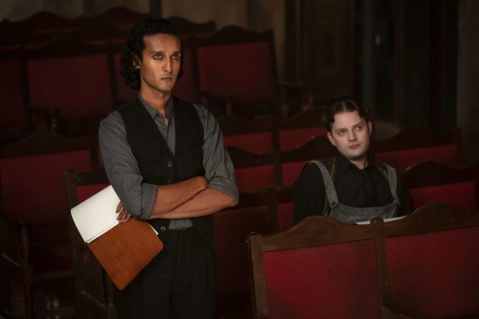 Assad Zaman as Armand and Chris Geary as Sam Jacob Anderson in the Season 2 finale of Interview with the Vampire.