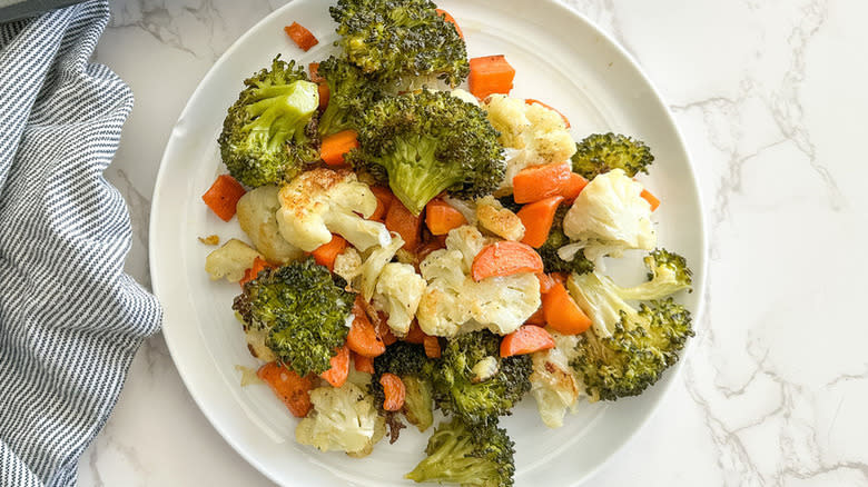 Plate of roasted vegetables