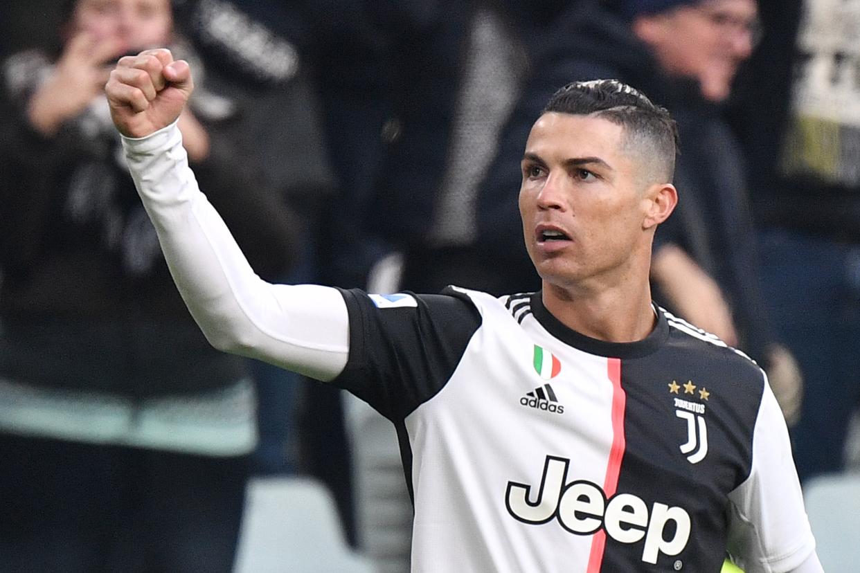 Cristiano Ronaldo recorded his second Juventus hat trick in a 4-0 win over Cagliari. (Photo by MARCO BERTORELLO/AFP via Getty Images)