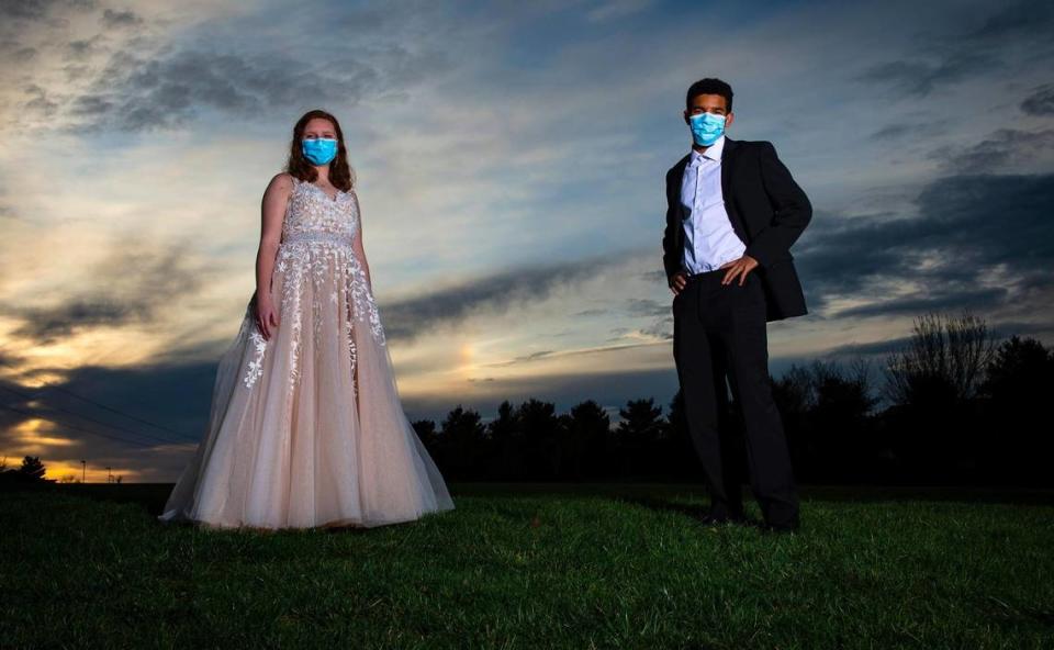 Olathe North High School seniors Anna Miller and Demetrius Bush are looking forward to prom, despite all the restrictions. “Obviously we can’t go back to the way it was,” Miller said. “But I think they’re doing the most they can. I’m glad they’re making an effort to have some sort of normalcy this year.”