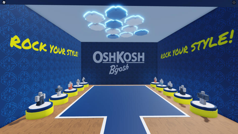 A visual from OshKosh B’Gosh’s “Fashion Runway” game on Roblox. - Credit: Courtesy of OshKosh B'gosh