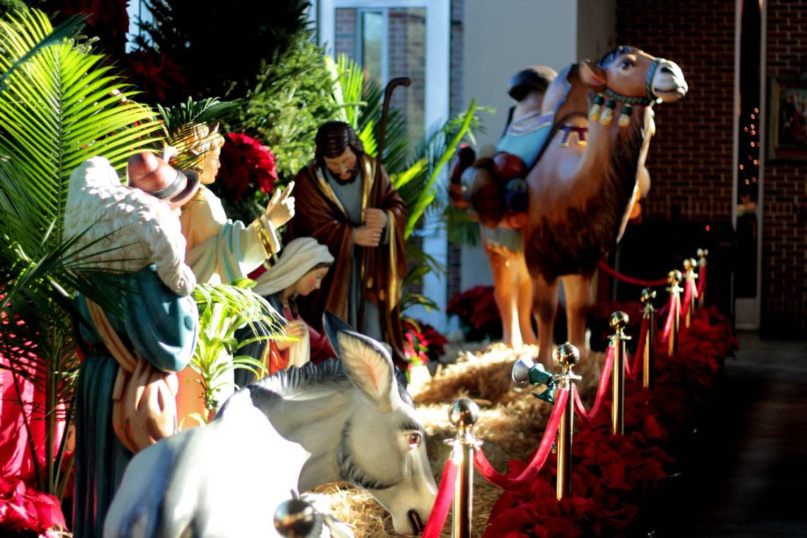 South Carolina’s largest Nativity scene is inside Preice of Peace Catholic Church in Taylors.