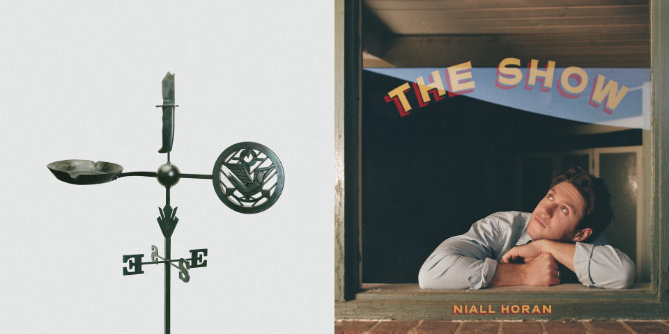 This combination of images shows album art for “Weathervanes," a 13-track album by Jason Isbell his band the 400 Unit, left, and “The Show,” a third solo album by Niall Horan. (Southeastern Records/Thirty Tigers, left, and Capitol Records via AP)