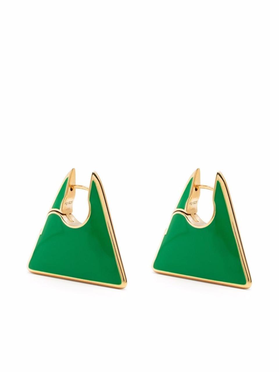 Triangle Enamel Earrings