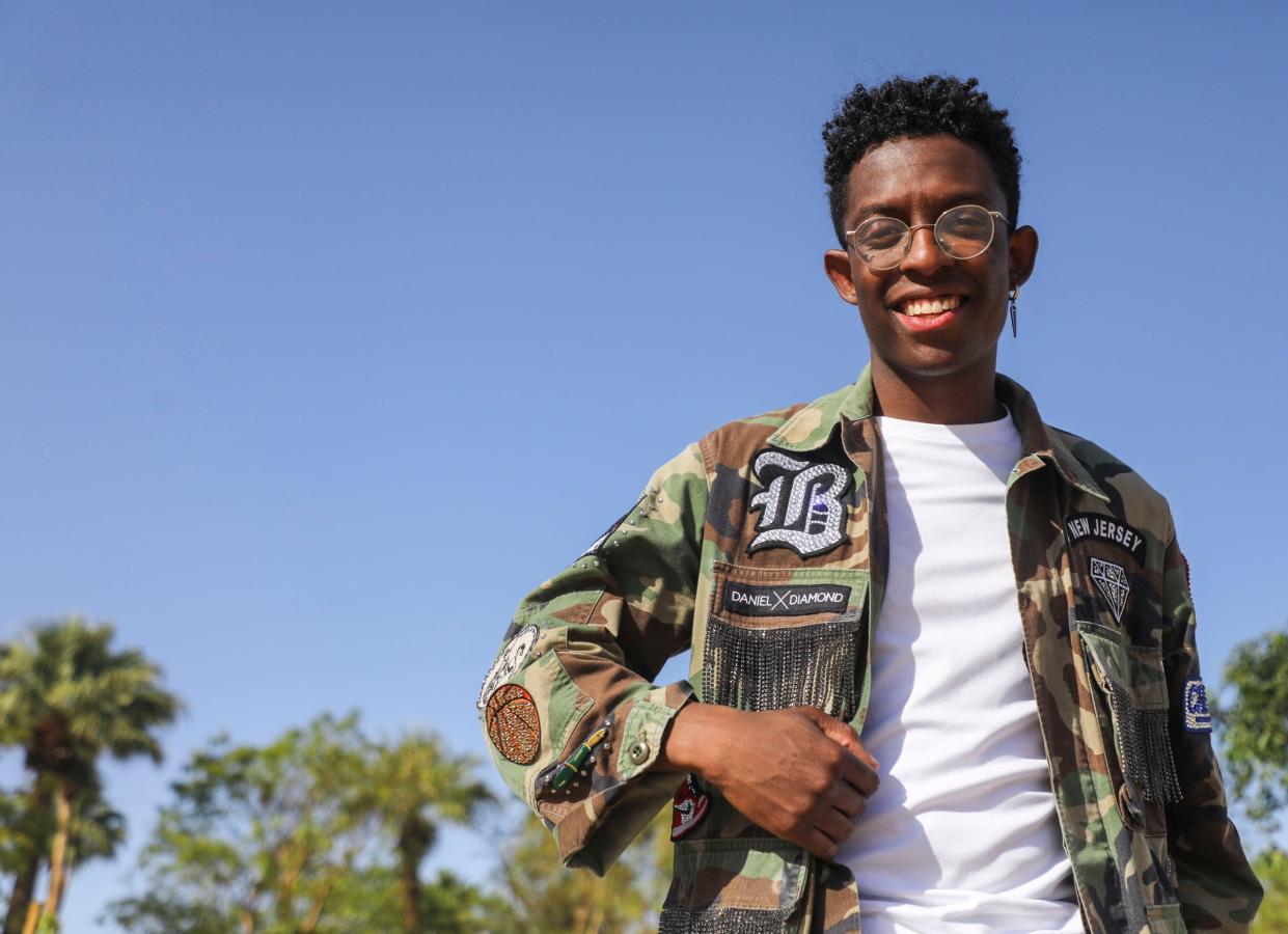 Breland poses for a photo during the Stagecoach country music festival in Indio, Calif., Friday, April 29, 2022.