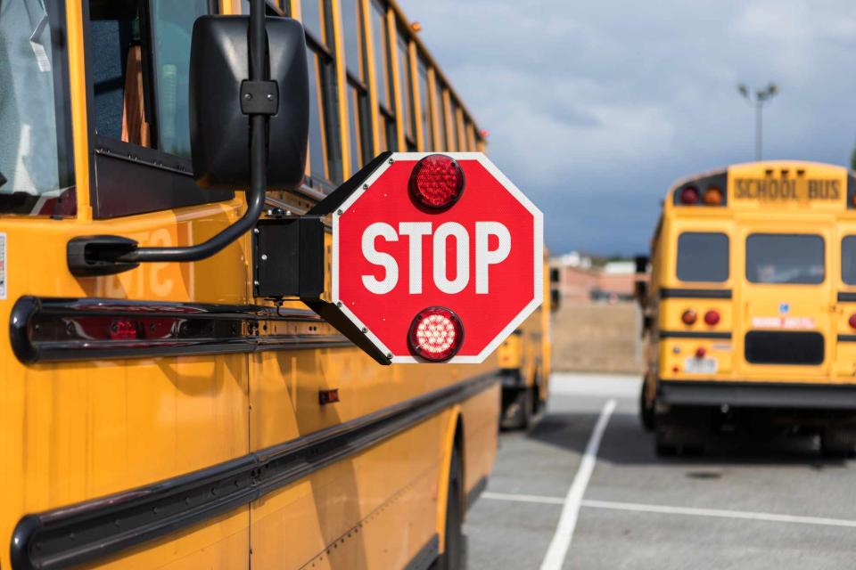 <p>getty</p> School buses