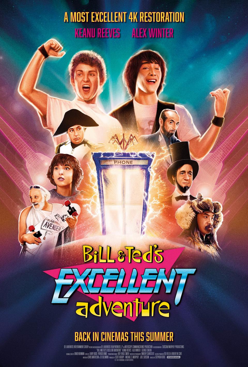 A poster for the 4K re-release of 1989's Bill & Ted's Excellent Adventure. (Studiocanal)