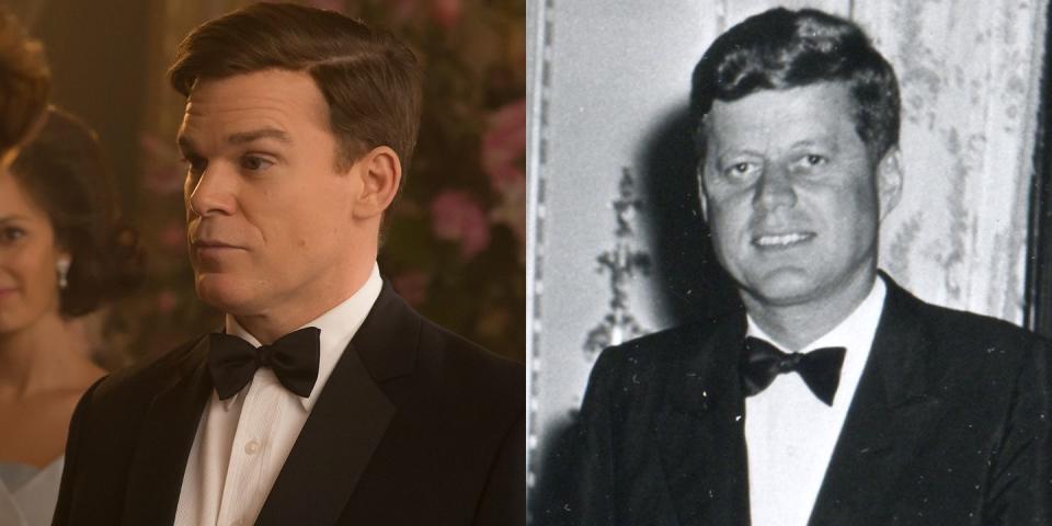 <p>Michael C. Hall of <em>Six Feet Under</em> and <em>Dexter</em> fame plays John F. Kennedy. Regardless of your feelings about Michael’s JFK accent, you’ve got to hand it to Netflix for trying to replicate the president’s famous style, from his near-perfect hair to his freshly pressed tux.</p>