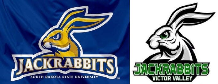 South Dakota State University officials are looking into Victor Valley High School’s use of its copyrighted jackrabbit logo.