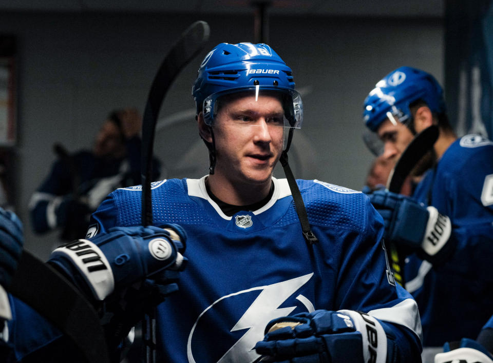 Ondrej Palat #18  of the Tampa Bay Lightning 