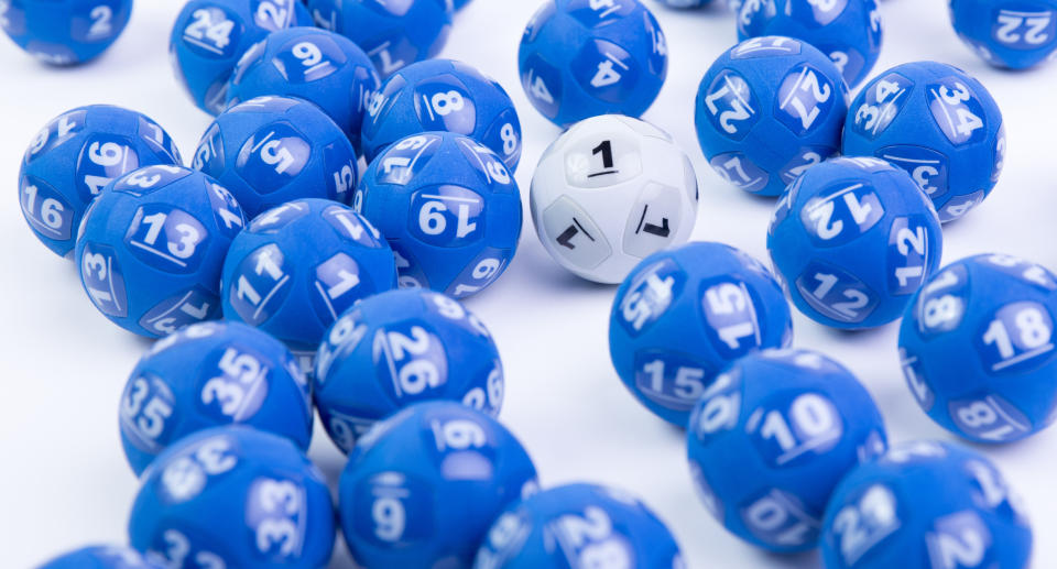 Powerball balls are pictured.