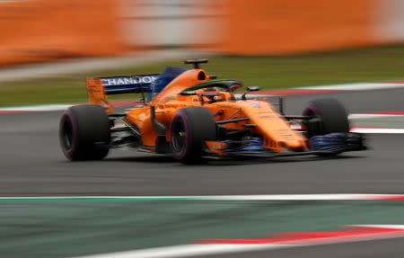 F1 Formula One - Formula One Test Session - Circuit de Barcelona-Catalunya, Montmelo, Spain - February 27, 2018 McLaren's Stoffel Vandoorne during testing. REUTERS/Albert Gea