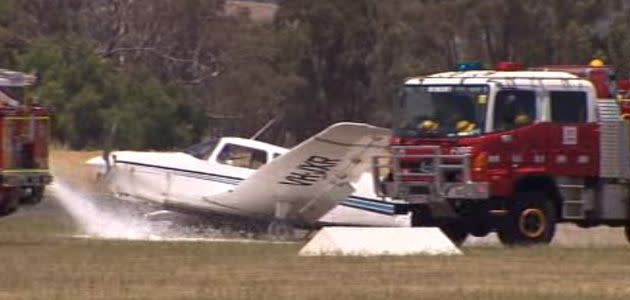 A trainee pilot has landed a stricken plane safely in Melbourne's north. Photo: 7News