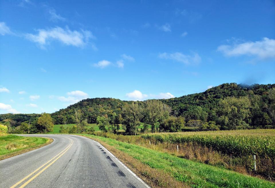 Roads in the Driftless Area wind through the area's signature hills in this September 2019 file photo.