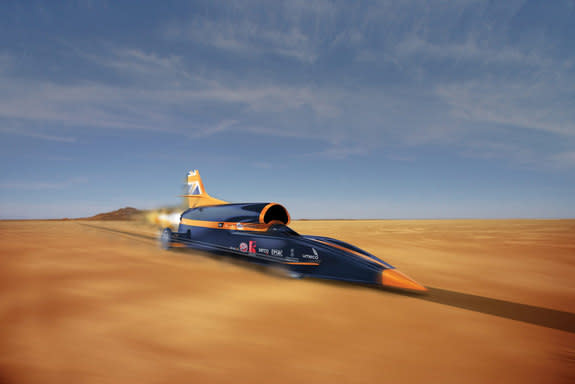 A concept image for the BLOODHOUND supersonic car being built to reach 1,000 mph.