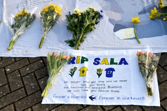 Fans paid tribute to Emiliano Sala at the Cardiff City Stadium on the anniversary of his death