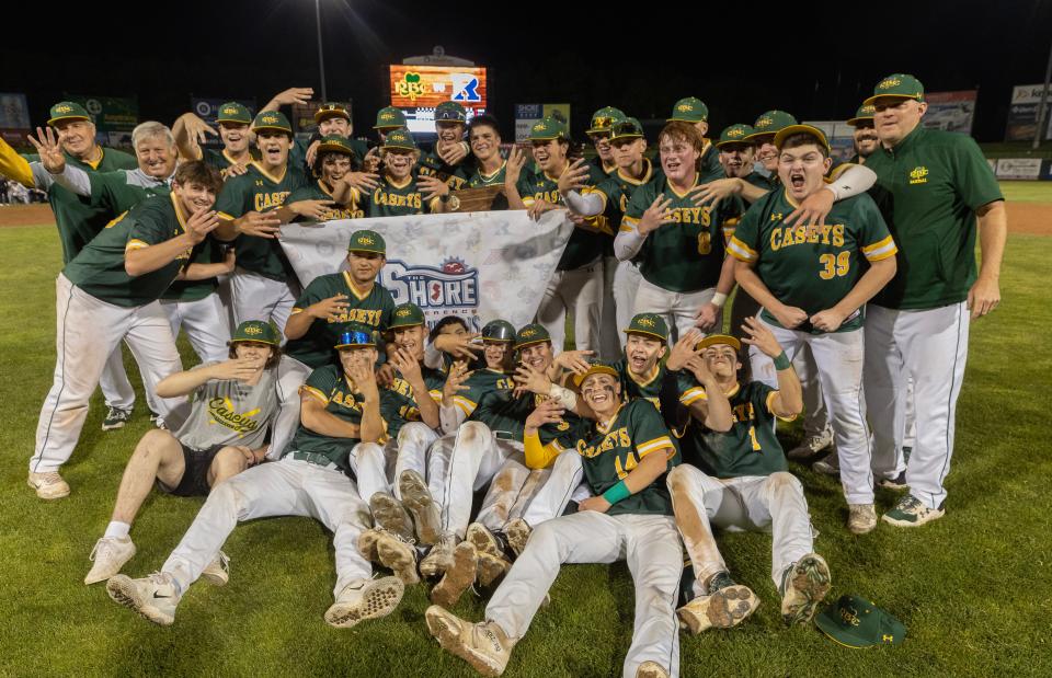 Red Bank Catholic, shown celebrating after it won the Shore Conference Tournament championship, begins its bid for an NJSIAA Nonpublic A championship Friday when it hosts Pingry.