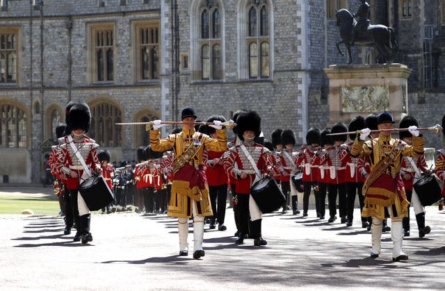 The Foot Guards Band ahead of the funeral 