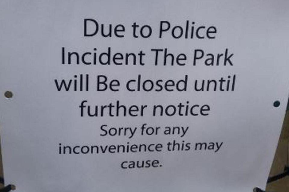 The park has been closed off (@antiknifeuk)