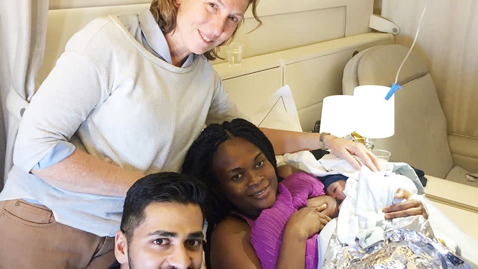 Dr. Sig Hemal was seated next to a pediatrician, Dr. Susan Shepherd, and together they delivered a healthy baby boy. - Cleveland Clinic