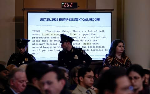 A record of a conversation between President Donald Trump and President Volodymyr Zelenskiy of Ukraine was shown - Credit: P Photo/J. Scott Applewhite