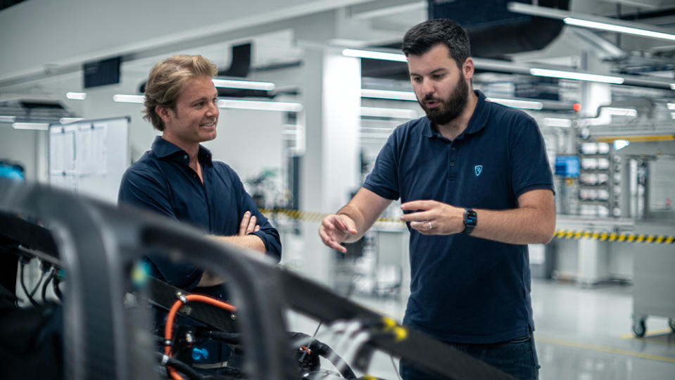 Rosberg and Rimac discussing the Nevera - Credit: Bugatti Rimac