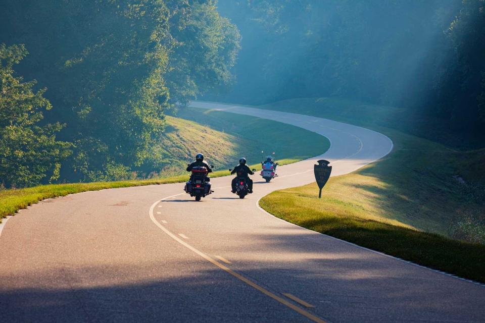 Motorcycles on the Natchez Trace Parkway