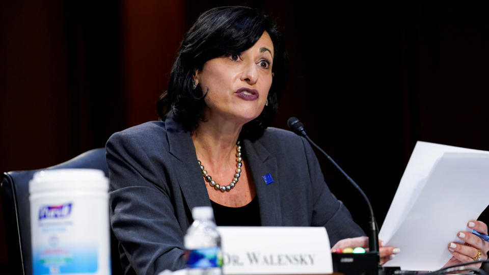 Dr. Rochelle Walensky, director of the Centers for Disease Control and Prevention testifies during a U.S. Senate Health, Education, Labor and Pensions Committee hearing to examine the COVID-19 response, focusing on an update from federal officials, on Capitol Hill in Washington, U.S., March 18, 2021. (Susan Walsh/Pool via Reuters)