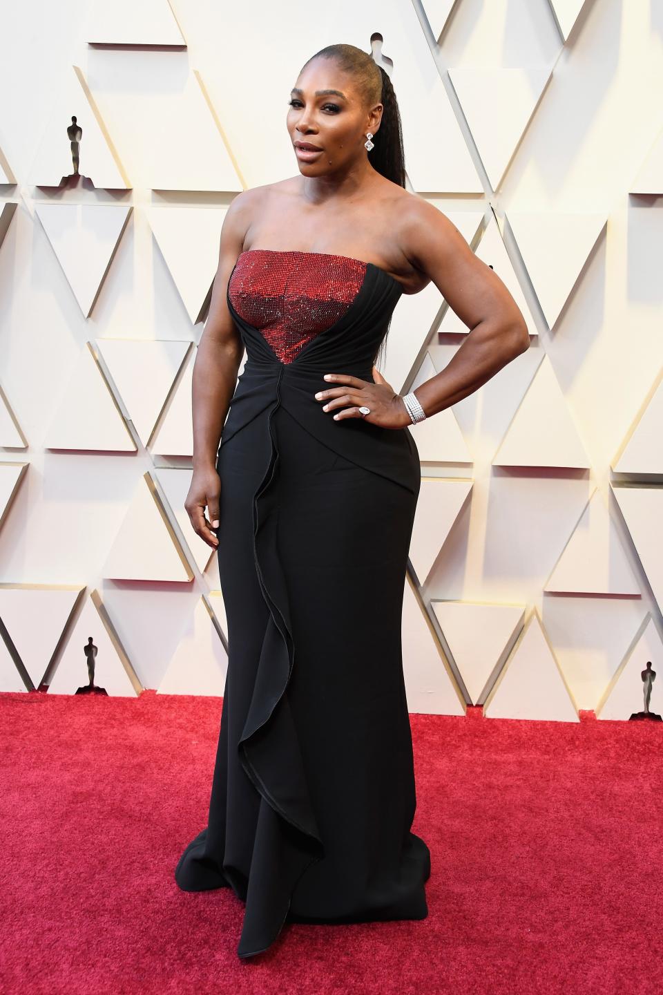 <h1 class="title">Serena Williams in custom Armani Privé and Forevermark Diamonds jewelry</h1><cite class="credit">Photo: Getty Images</cite>