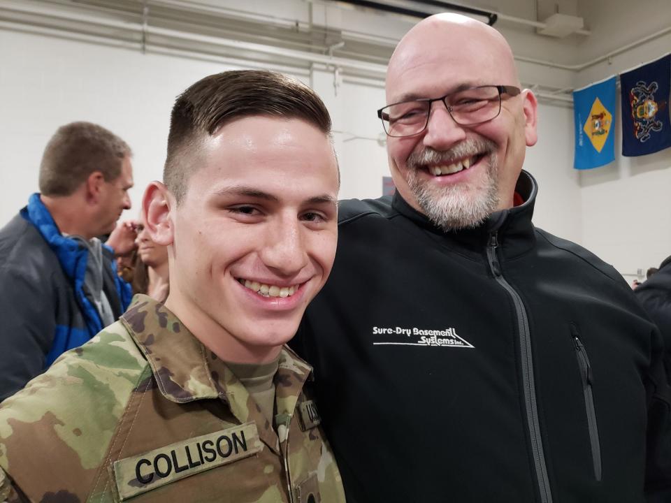 Logan Collison with his father, Mike Collison.