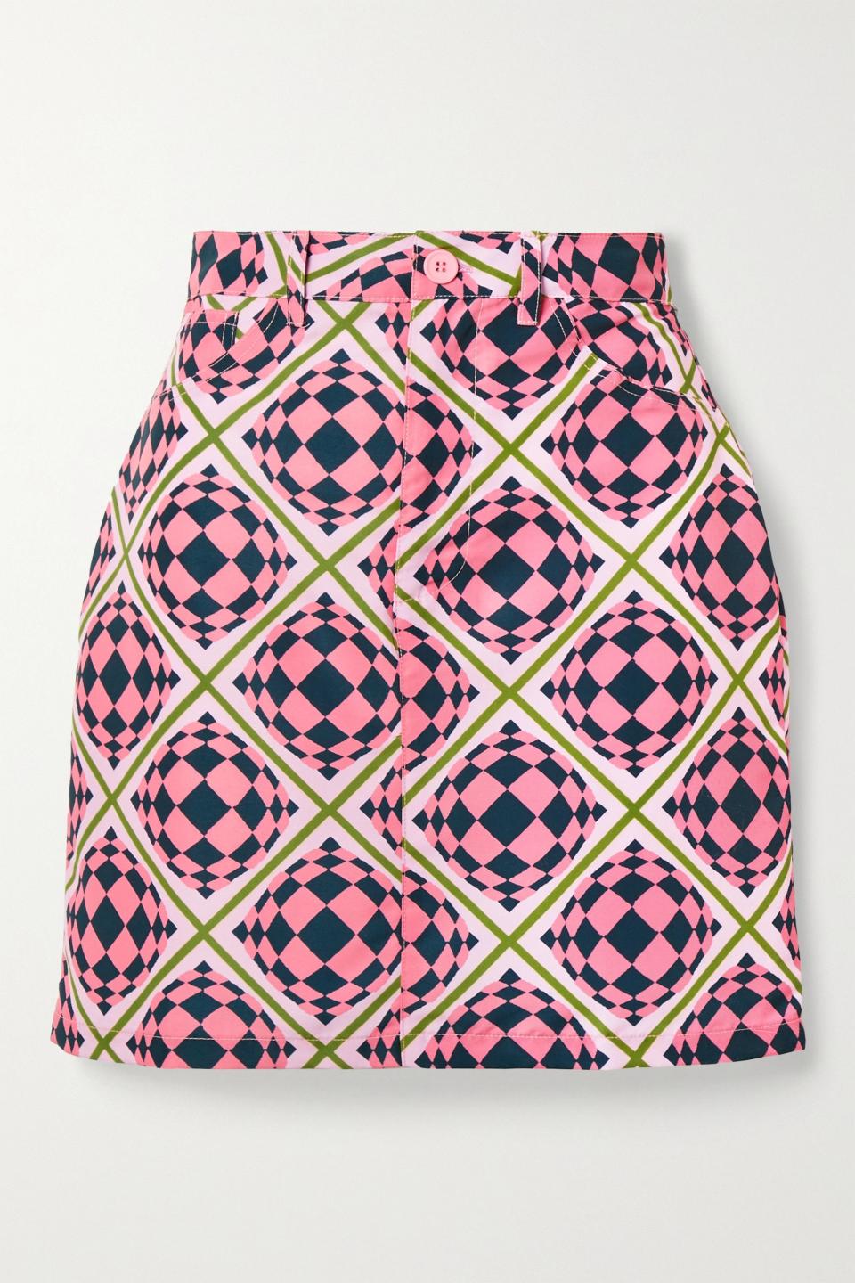 10) Primetime Printed Shell Mini Skirt